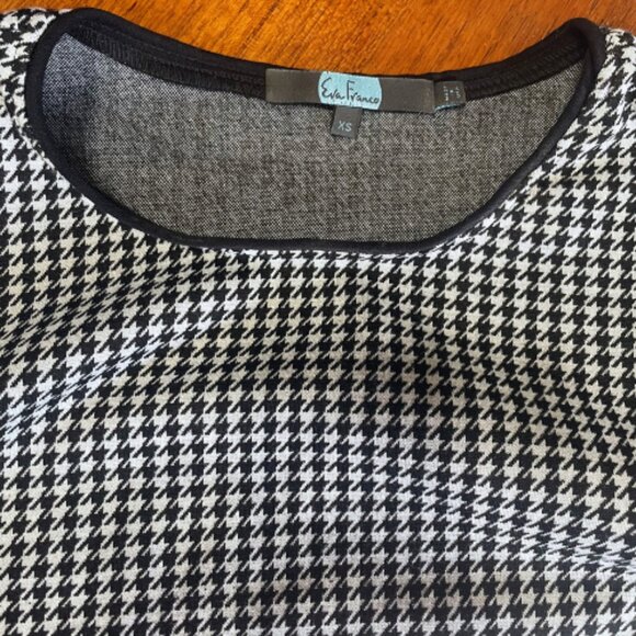 Eva Franco Houndstooth Ruffle Sleeve Top XS - Statement Bell Sleeve - EUC - Picture 5 of 6